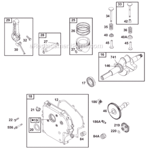Page B Diagram and Parts List for 19C400  Briggs and Stratton Engine